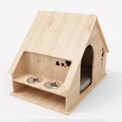 2 in 1 Modern Pet house with feeding shelfs