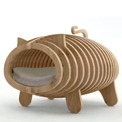 Parametric cat shape house and bed plywood
