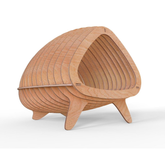 Parametric cat house and bed with round lines plywood