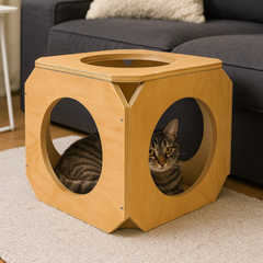Wooden square pet house