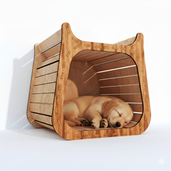 Parametric cozy cat striped bed